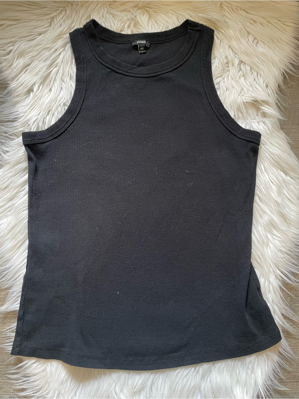 Express Women's Black Ribbed Tank
